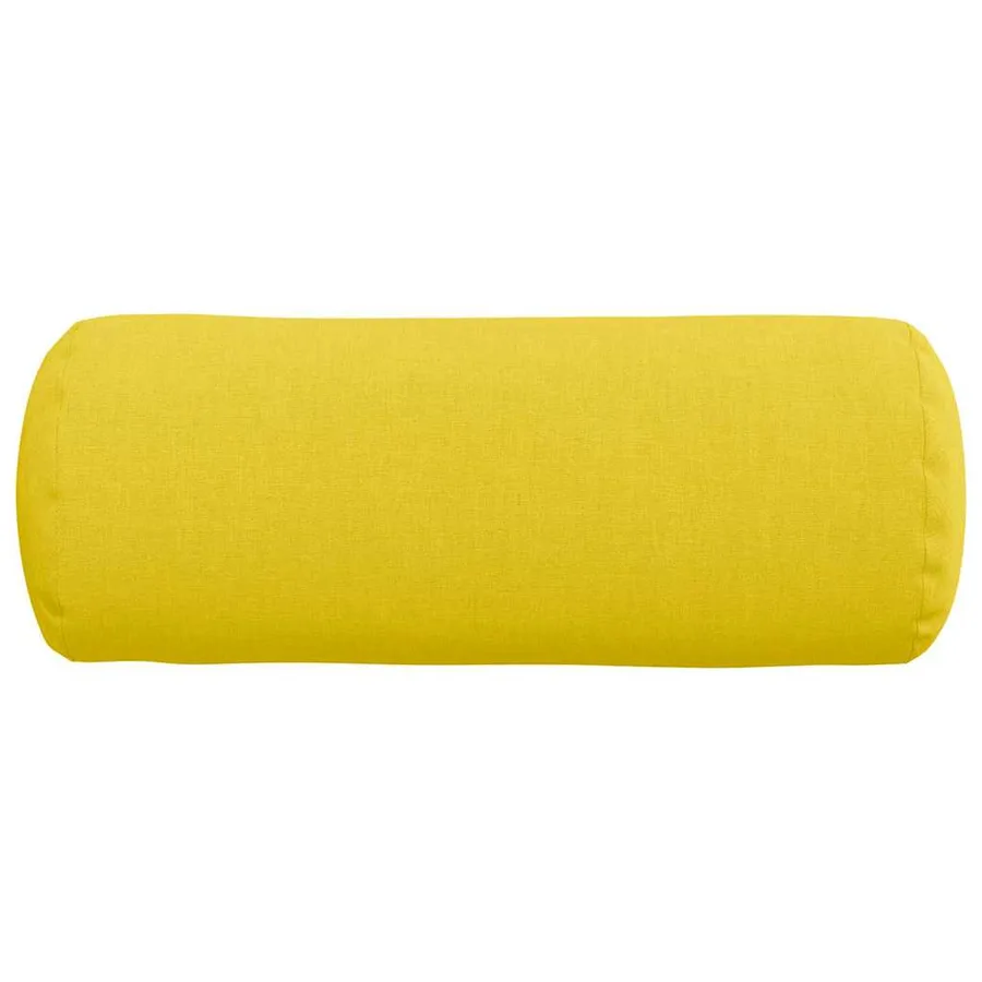 Coussins d'accent 2 pcs Jaune clair Ø 15 x 40 cm tissu - 6