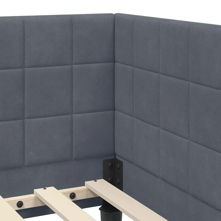 Cadre de lit d'angle avec matelas 2 pcs Gris Velours - 8