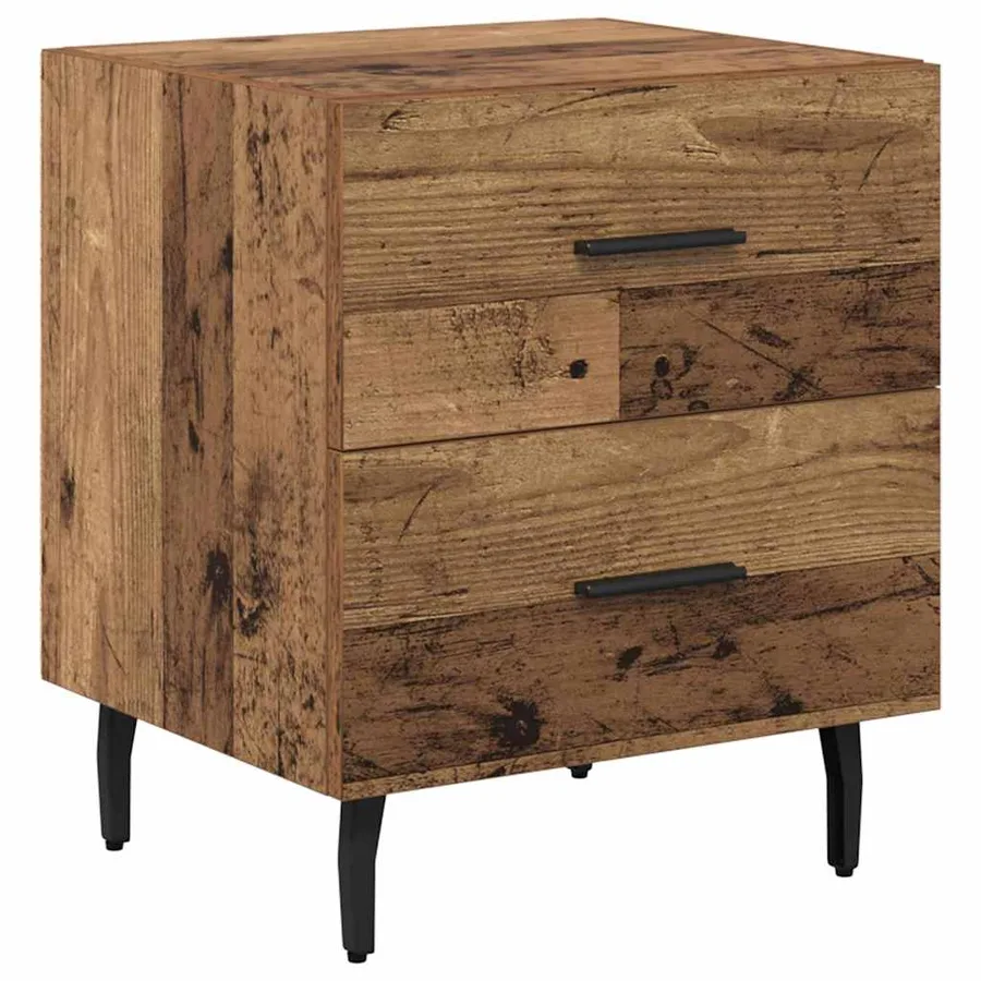 Cabinet de chevet avec tiroir Bois ancien 40 x 35 x 47,5 cm - 2