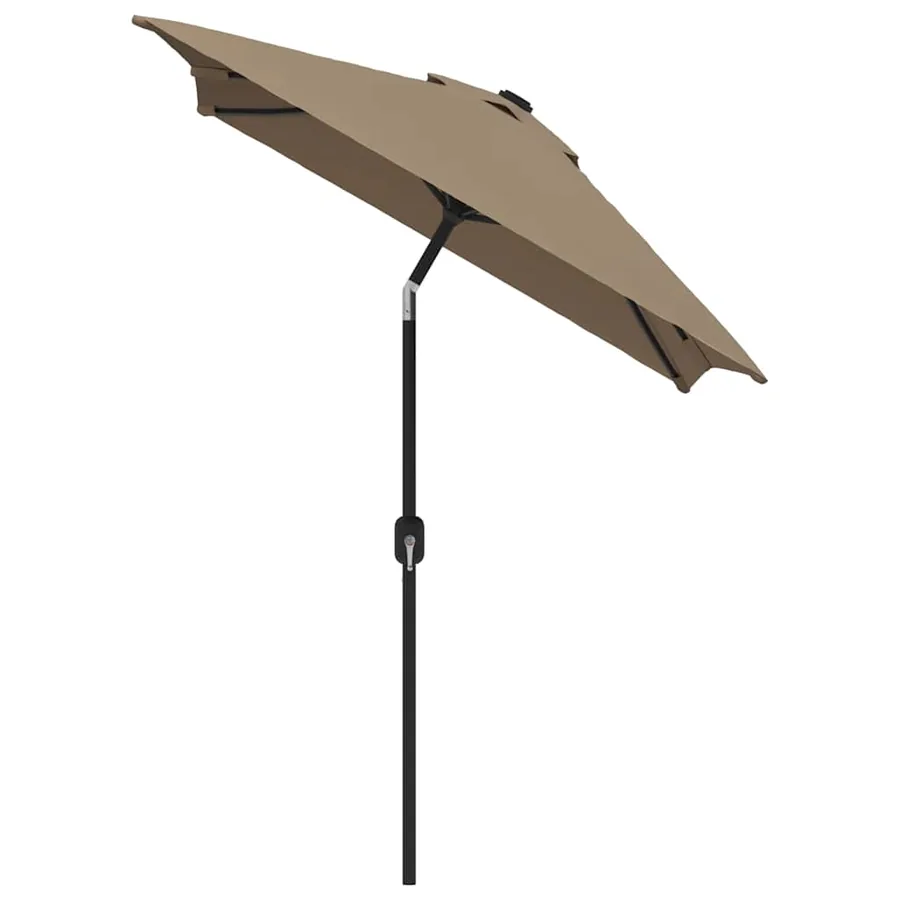 Parasol d'extérieur avec mât en métal 300x200 cm taupe - 3