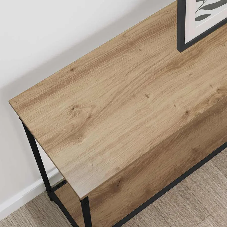 Table console chêne artisanal 101 x 30.5 x 75 cm - 4