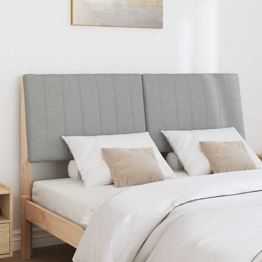 Tête de lit capitonnée Gris clair 135 cm Pin massif - 3