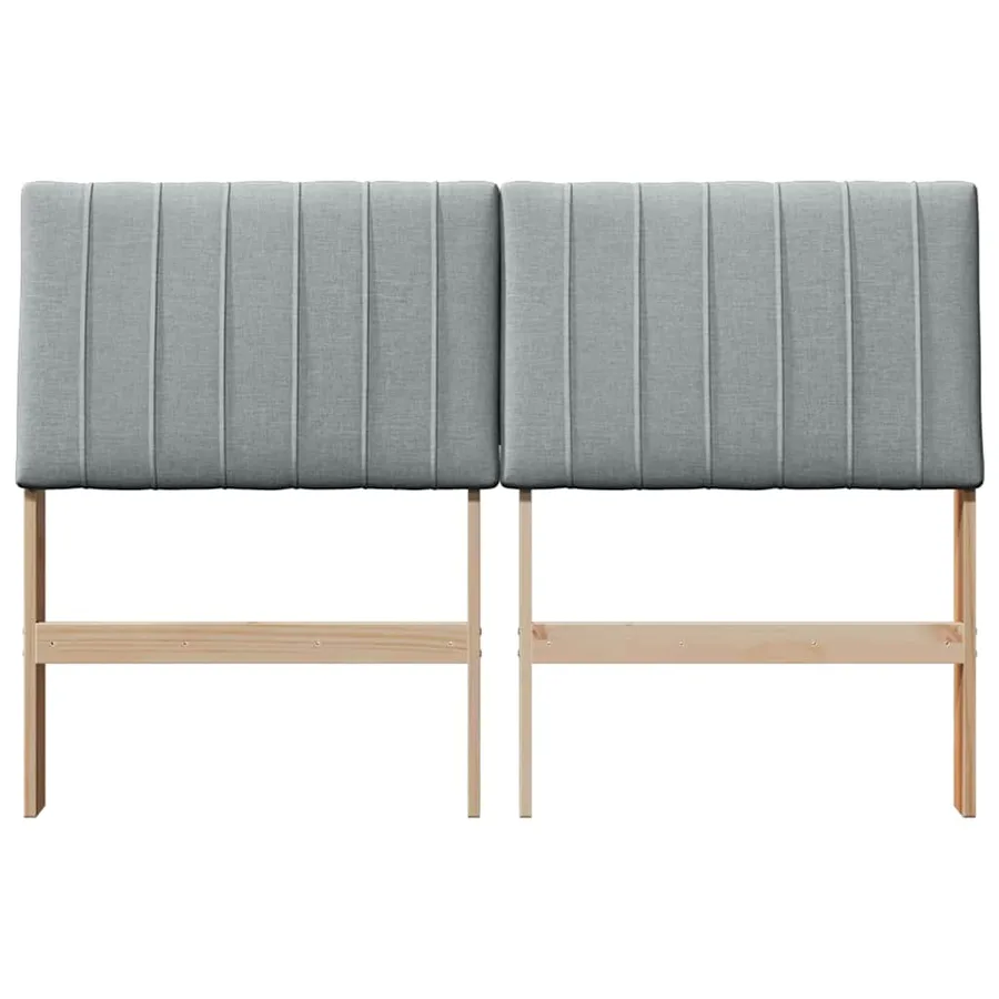 Tête de lit capitonnée Gris clair 135 cm Pin massif - 4