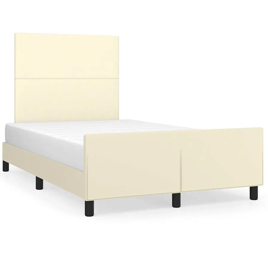 Cadre de lit sans matelas crème 120x190 cm similicuir - 2