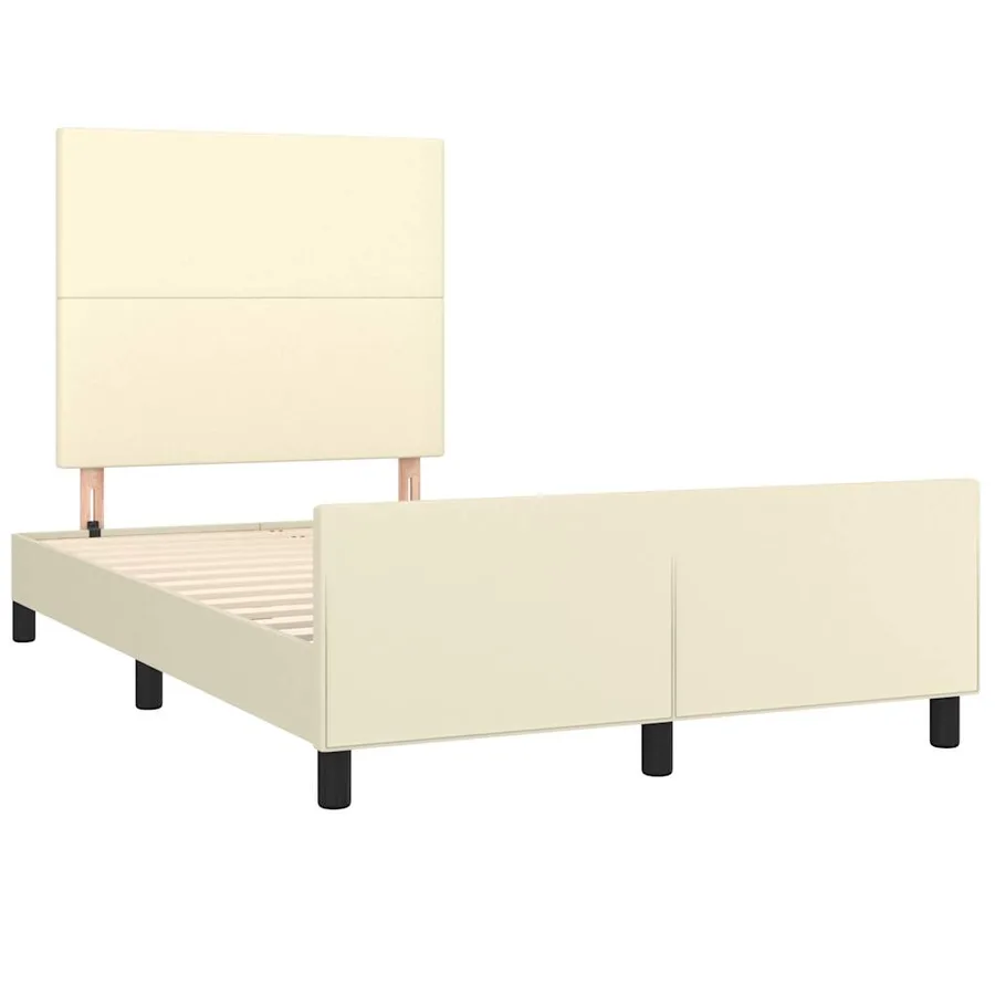 Cadre de lit sans matelas crème 120x190 cm similicuir - 3