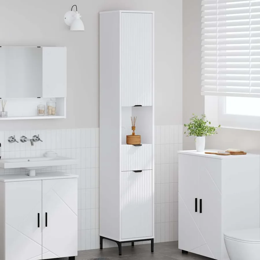 Cabinet de salle de bain Blanc 31,5 x 33 x 190 cm