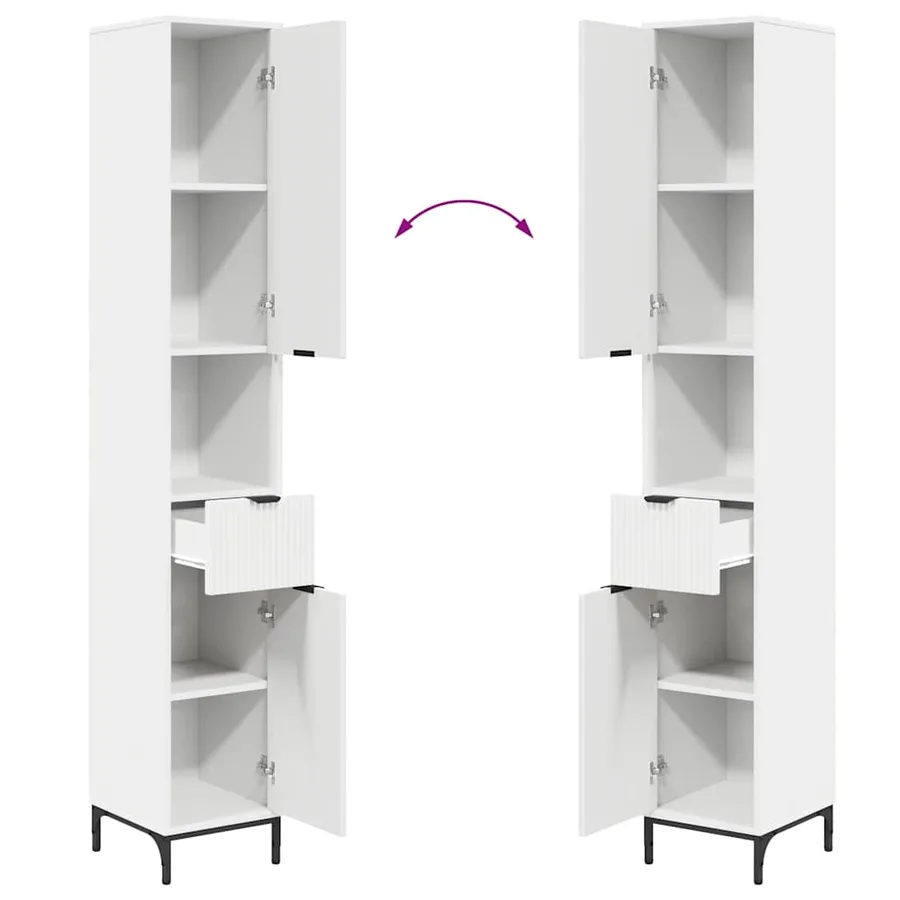 Cabinet de salle de bain Blanc 31,5 x 33 x 190 cm - 12