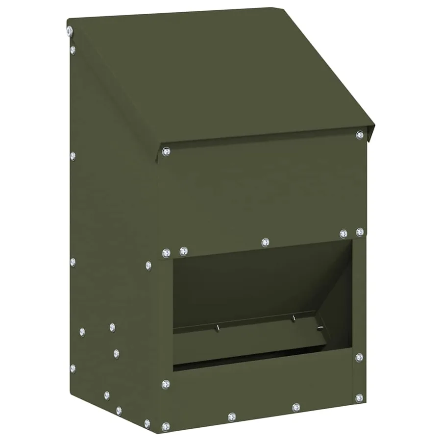 Mangeoire pour poules Vert olive 21 x 16 x 33 cm - 2
