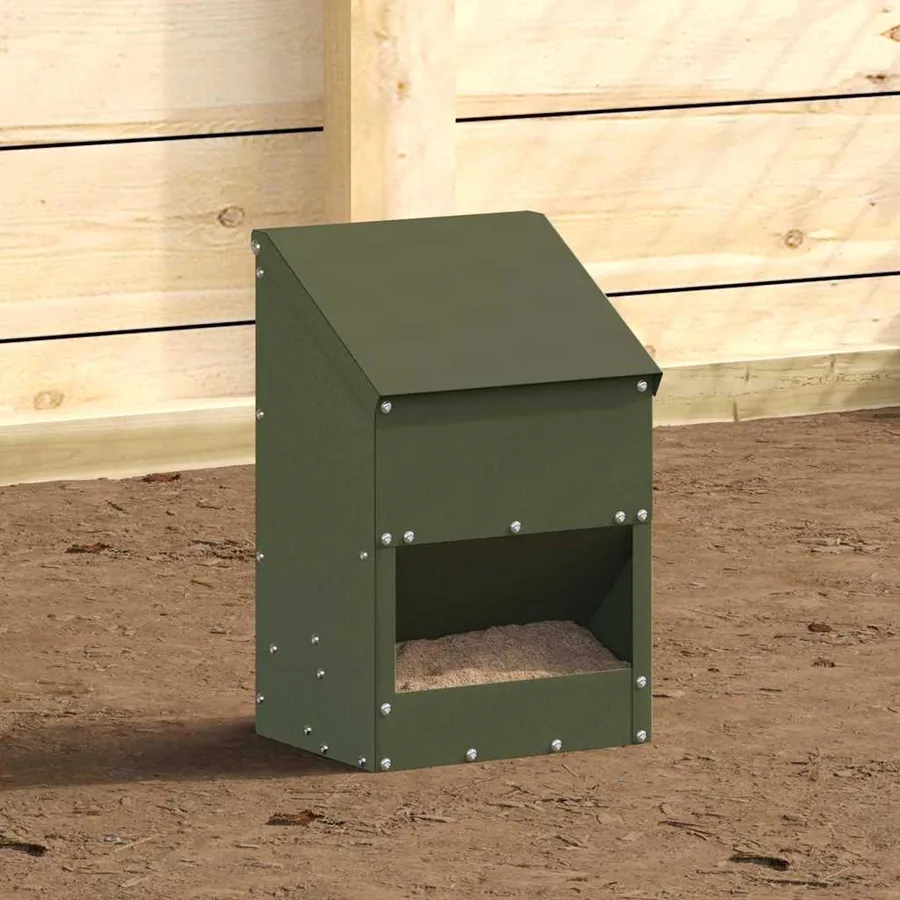 Mangeoire pour poules Vert olive 21 x 16 x 33 cm - 3