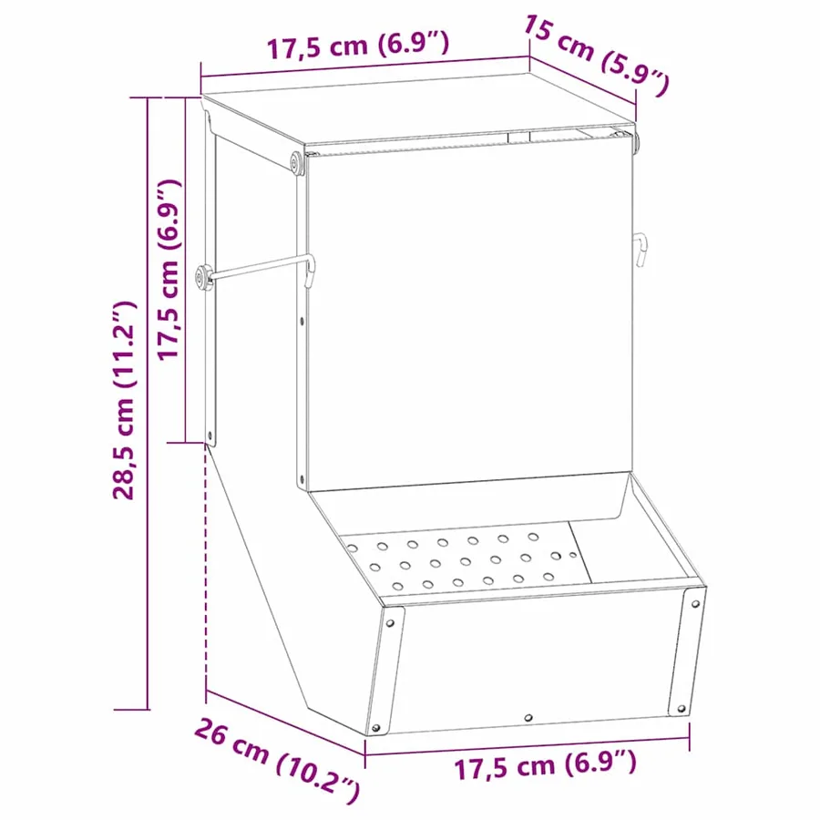 Distributeur pour lapins Vert olive 17,5 x 26 x 28,5 cm - 13