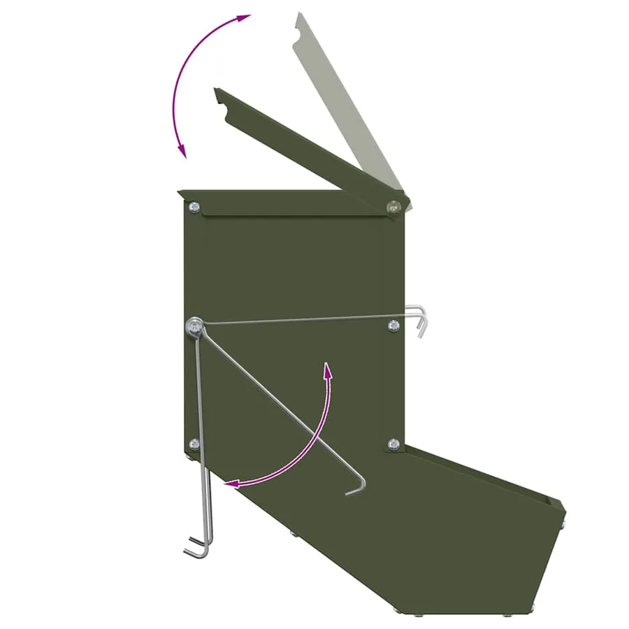 Distributeur pour lapins Vert olive 17,5 x 26 x 28,5 cm - 8