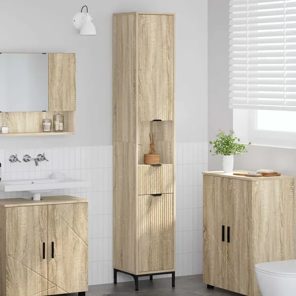 Cabinet de salle de bain Chêne Sonoma 31,5 x 33 x 190 cm