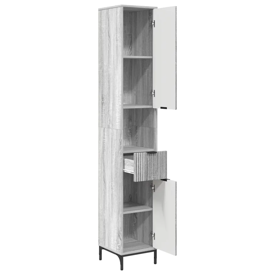 Cabinet de salle de bain Gris Sonoma 31,5 x 33 x 190 cm - 5