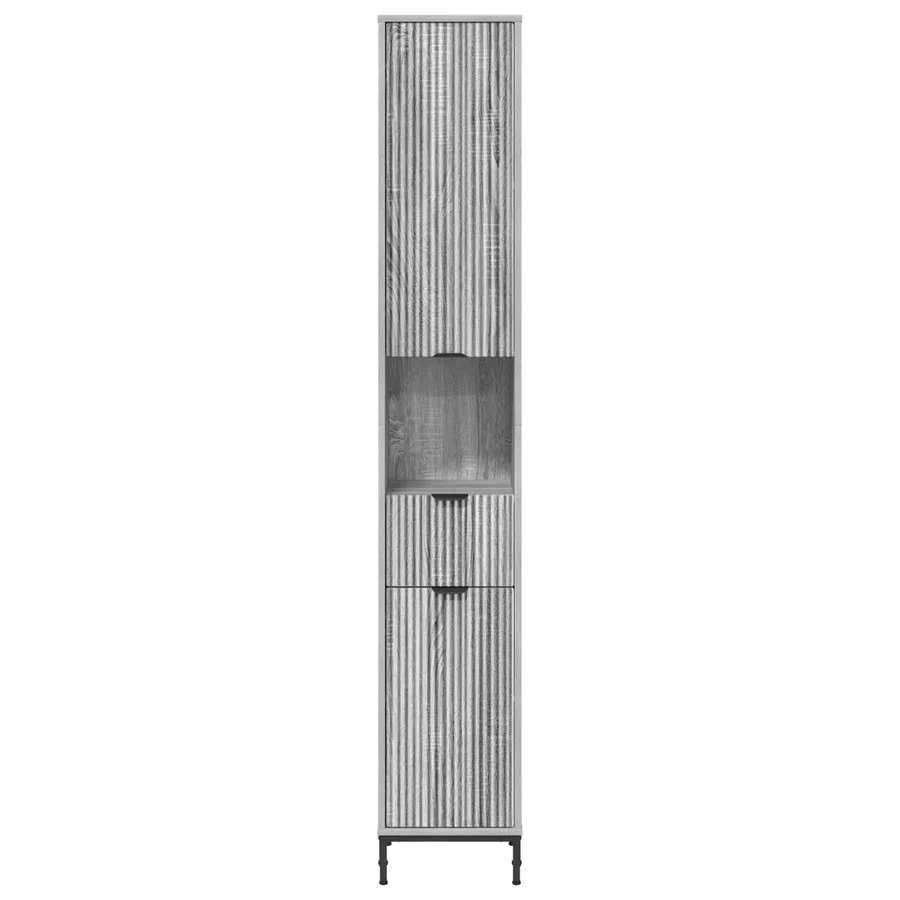 Cabinet de salle de bain Gris Sonoma 31,5 x 33 x 190 cm - 6