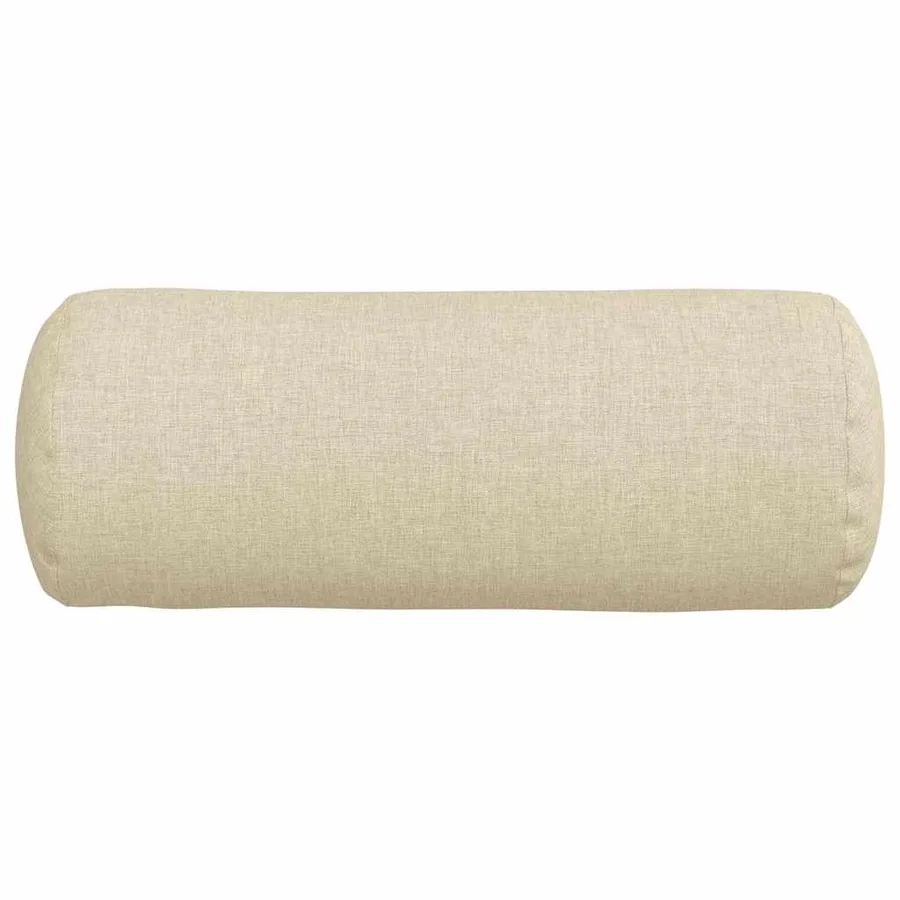 Coussins d'accent 2 pcs Crème Ø 15 x 40 cm tissu - 6