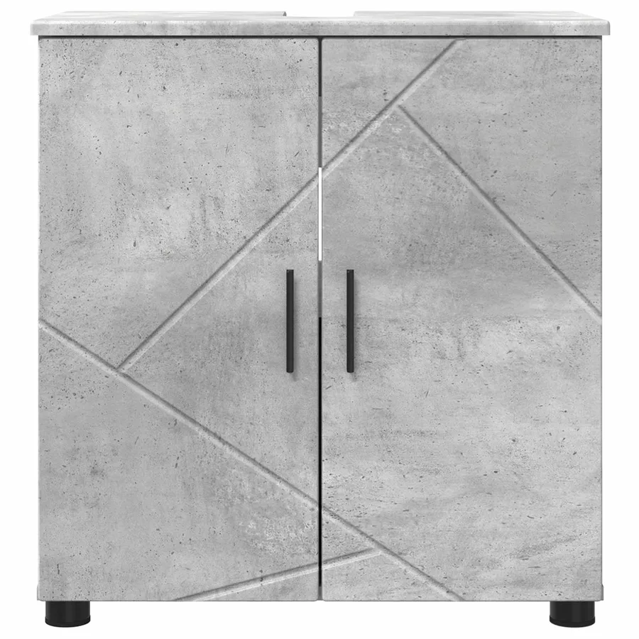 Cabinet de salle de bain avec porte Gris béton 61 x 35 x 64 cm - 6