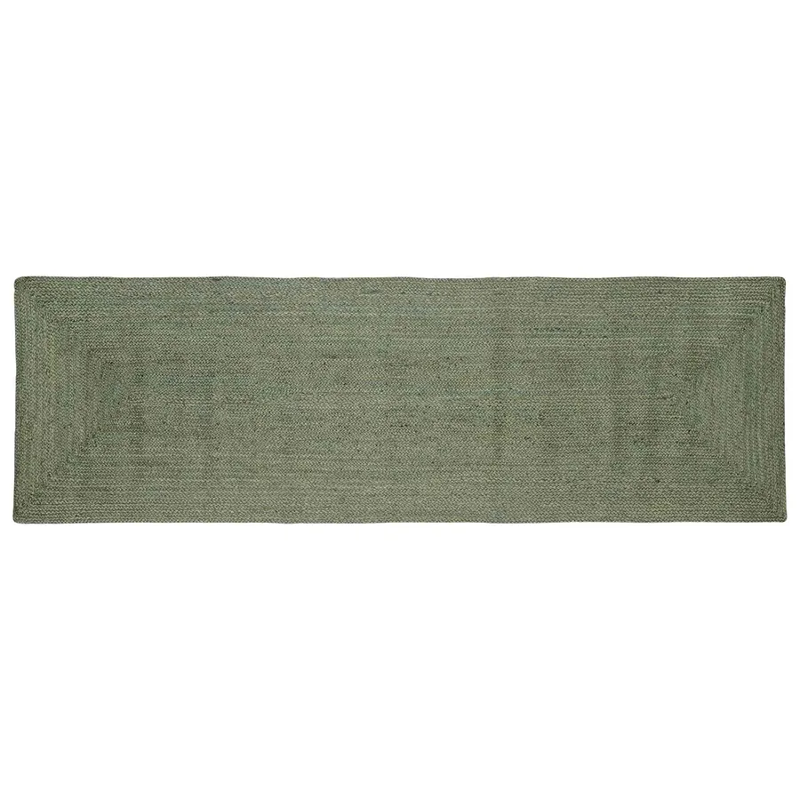 Tapis de surface Rectangulaire Vert olive 80 x 250 cm Jute