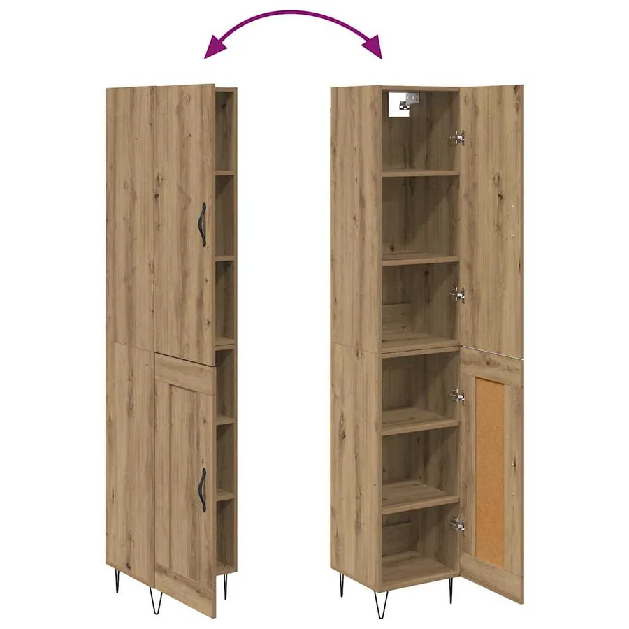 Haut Armoire Chêne artisanal 34,5 x 34 x 90 cm - 12