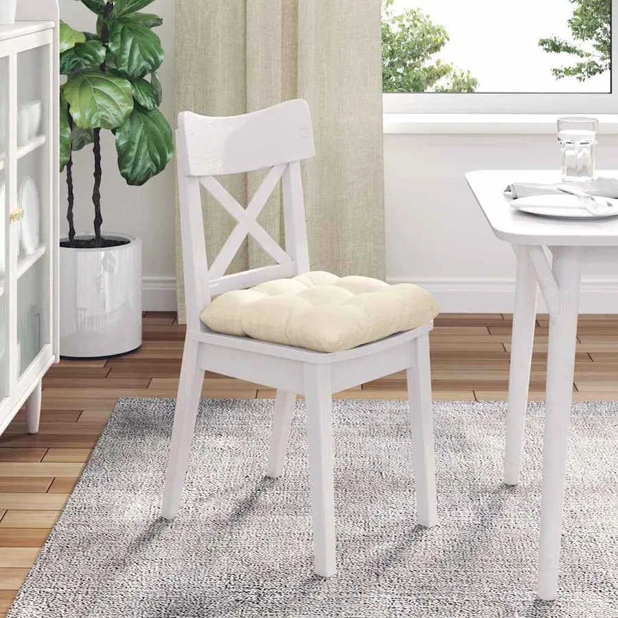 Coussins de siège 4 pcs Crème 45 x 45 cm - 4