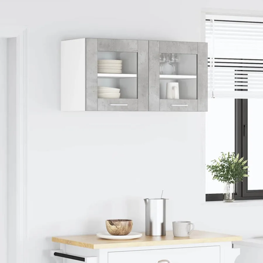Armoire suspendue Riga 2 pcs Gris béton 40 x 31 x 40 cm - 4