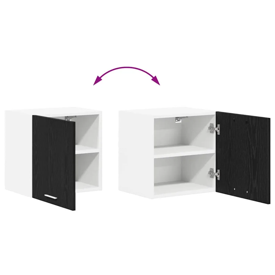 Armoire suspendue Chêne noir et Blanc 40 x 31 x 40 cm - 11