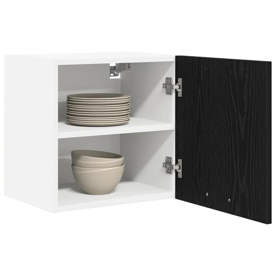 Armoire suspendue Chêne noir et Blanc 40 x 31 x 40 cm - 3
