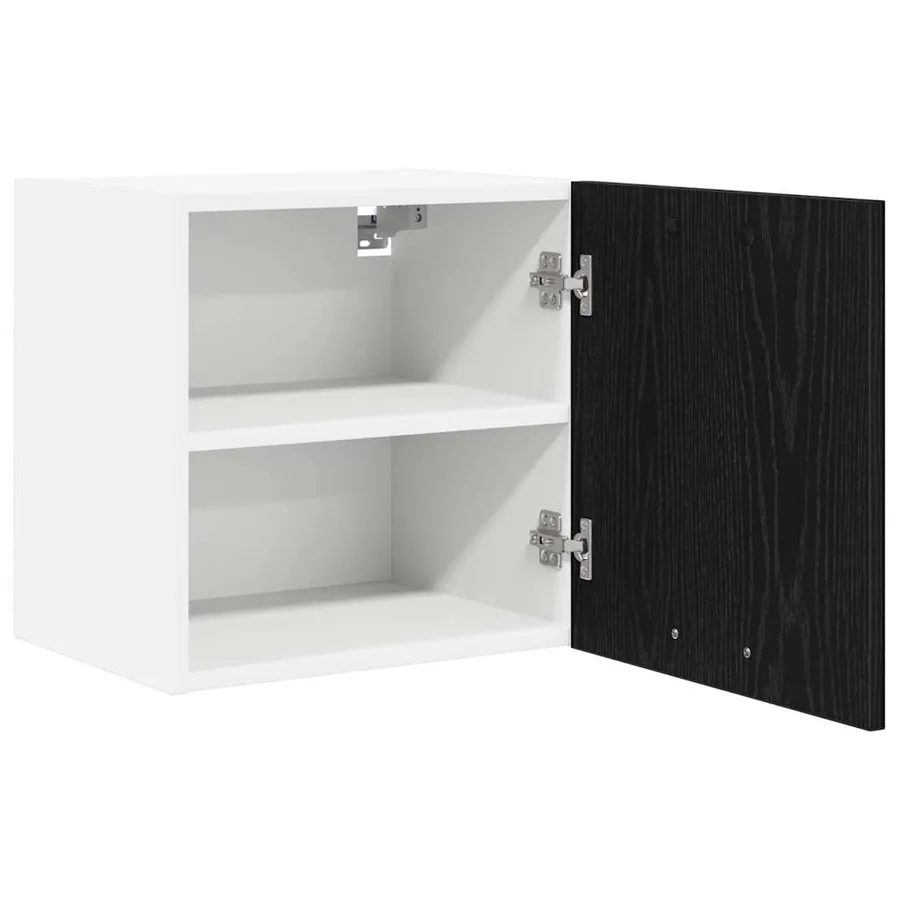 Armoire suspendue Chêne noir et Blanc 40 x 31 x 40 cm - 5
