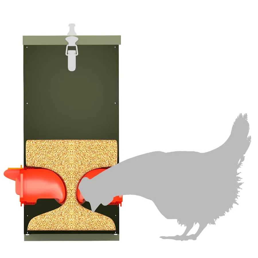 Mangeoire pour poules 2 pcs Vert olive 32,5 x 20,5 x 43 cm - 9