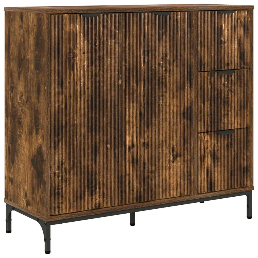 Buffet Chêne fumé 89,5 x 33 x 82 cm Bois d'ingénierie - 2
