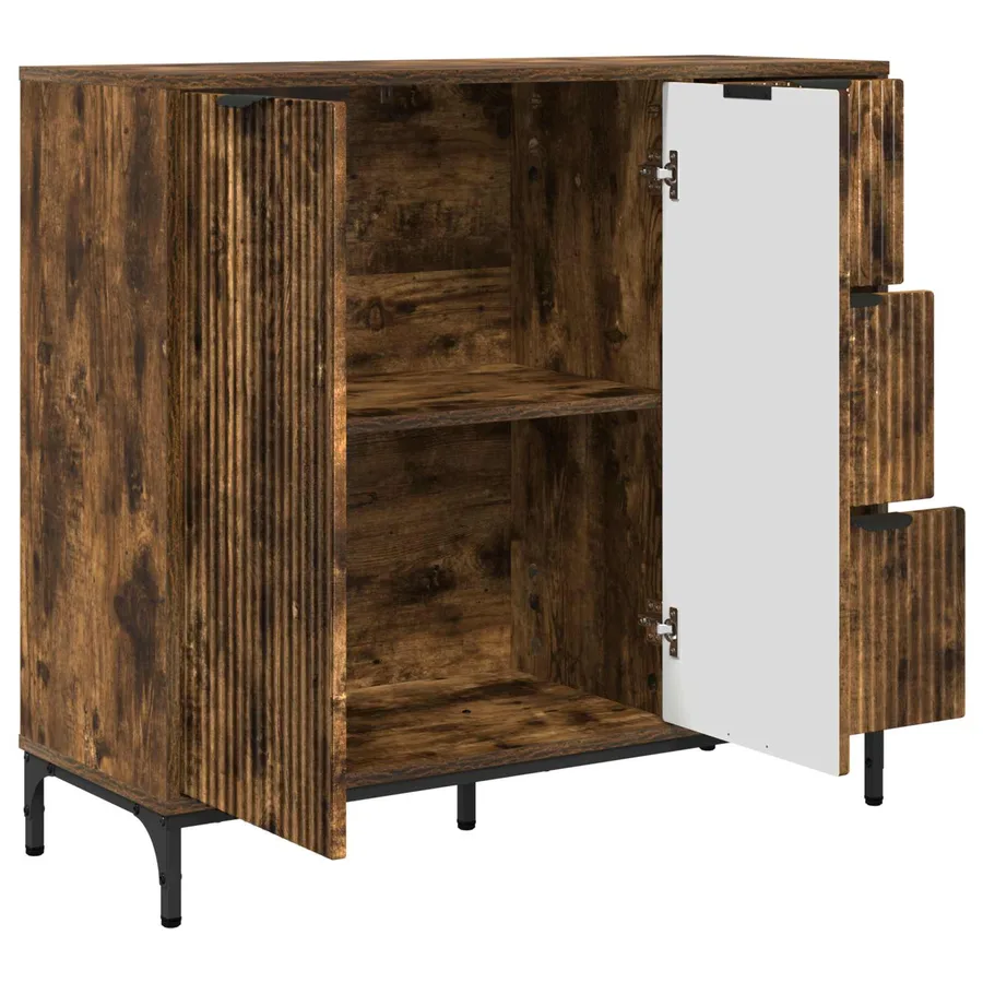 Buffet Chêne fumé 89,5 x 33 x 82 cm Bois d'ingénierie - 5