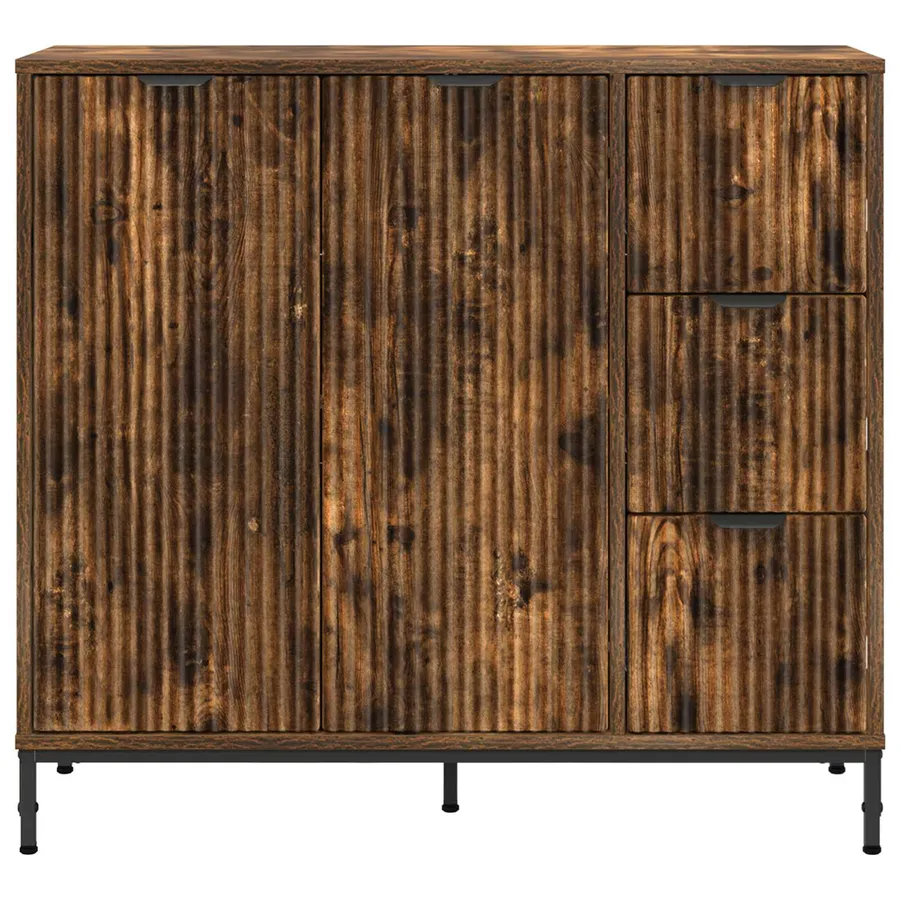 Buffet Chêne fumé 89,5 x 33 x 82 cm Bois d'ingénierie - 6