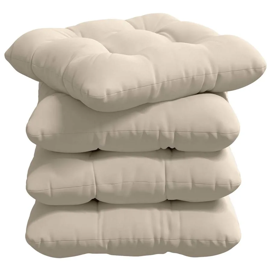 Coussins de siège 4 pcs Beige 45 x 45 cm Tissu en microfibre - 2