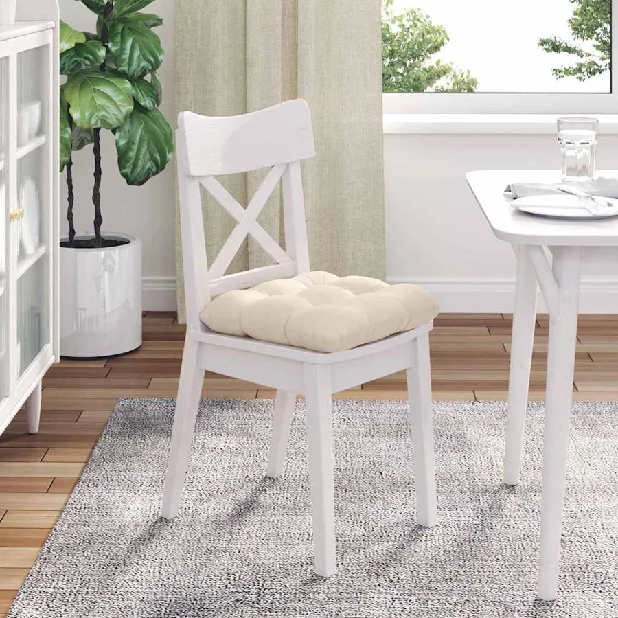 Coussins de siège 4 pcs Beige 45 x 45 cm Tissu en microfibre - 4