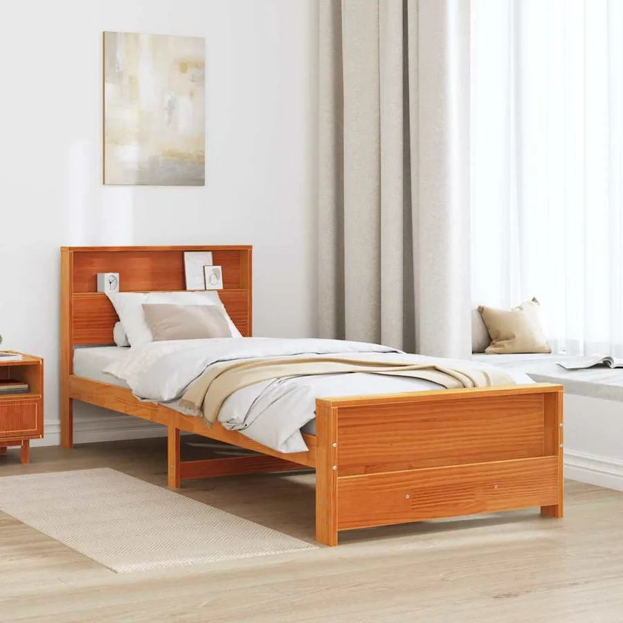 Cadre de lit Brun cire 90 x 190 cm Bois d'ingénierie - 3