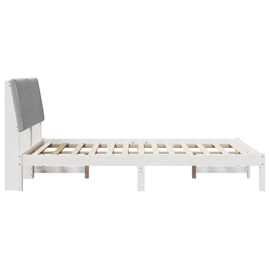 Cadre de lit avec tête de lit Blanc 135 x 190 cm Pin massif - 6