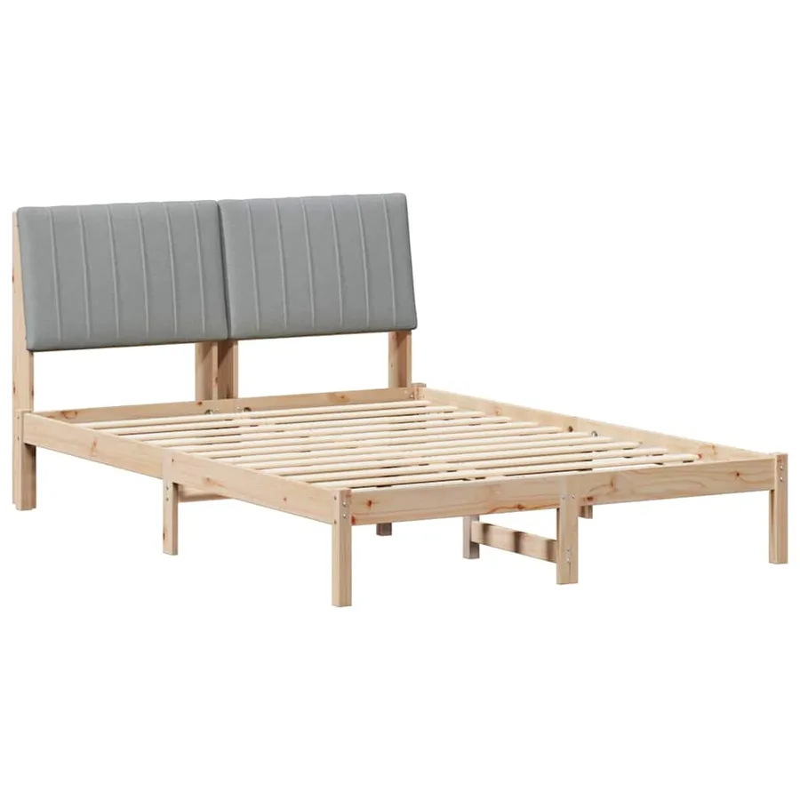 Cadre de lit avec tête de lit Marron 135 x 190 cm Pin massif - 2