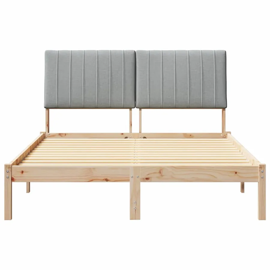 Cadre de lit avec tête de lit Marron 135 x 190 cm Pin massif - 5