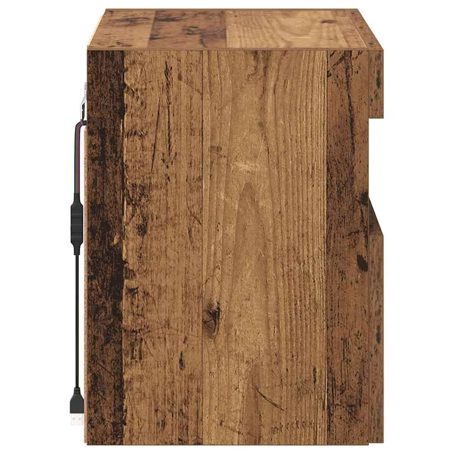 Meubles TV muraux avec LED 2 pcs Bois Ancien 40 x 30 x 40 cm - 10