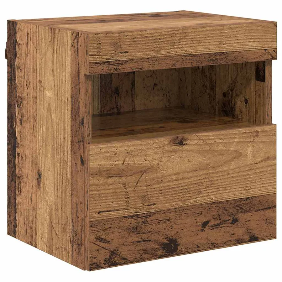Meubles TV muraux avec LED 2 pcs Bois Ancien 40 x 30 x 40 cm - 2