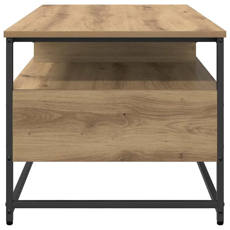 Table basse Chêne artisanal 100 x 51 x 45 cm Bois d'ingénierie - 7