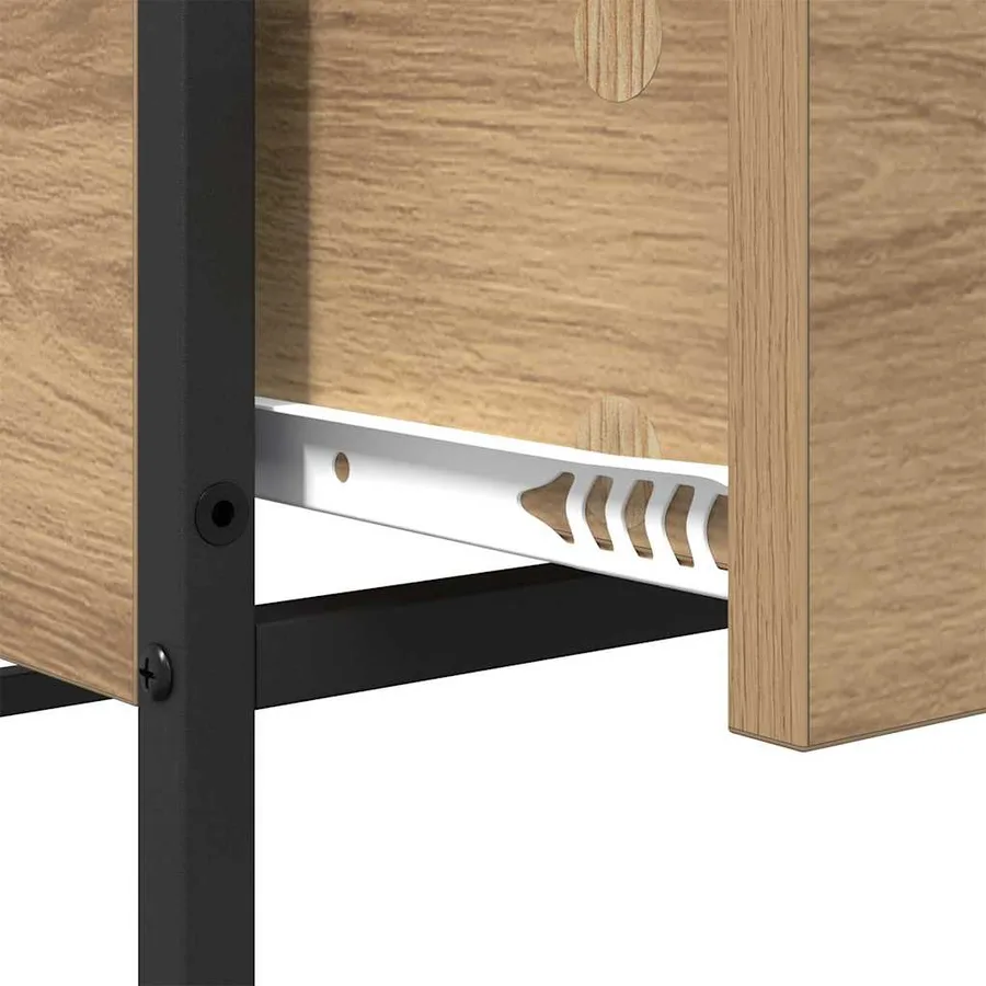 Table basse Chêne artisanal 100 x 51 x 45 cm Bois d'ingénierie - 9