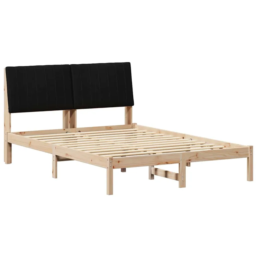 Cadre de lit avec tête de lit Marron 135 x 190 cm Pin massif - 2