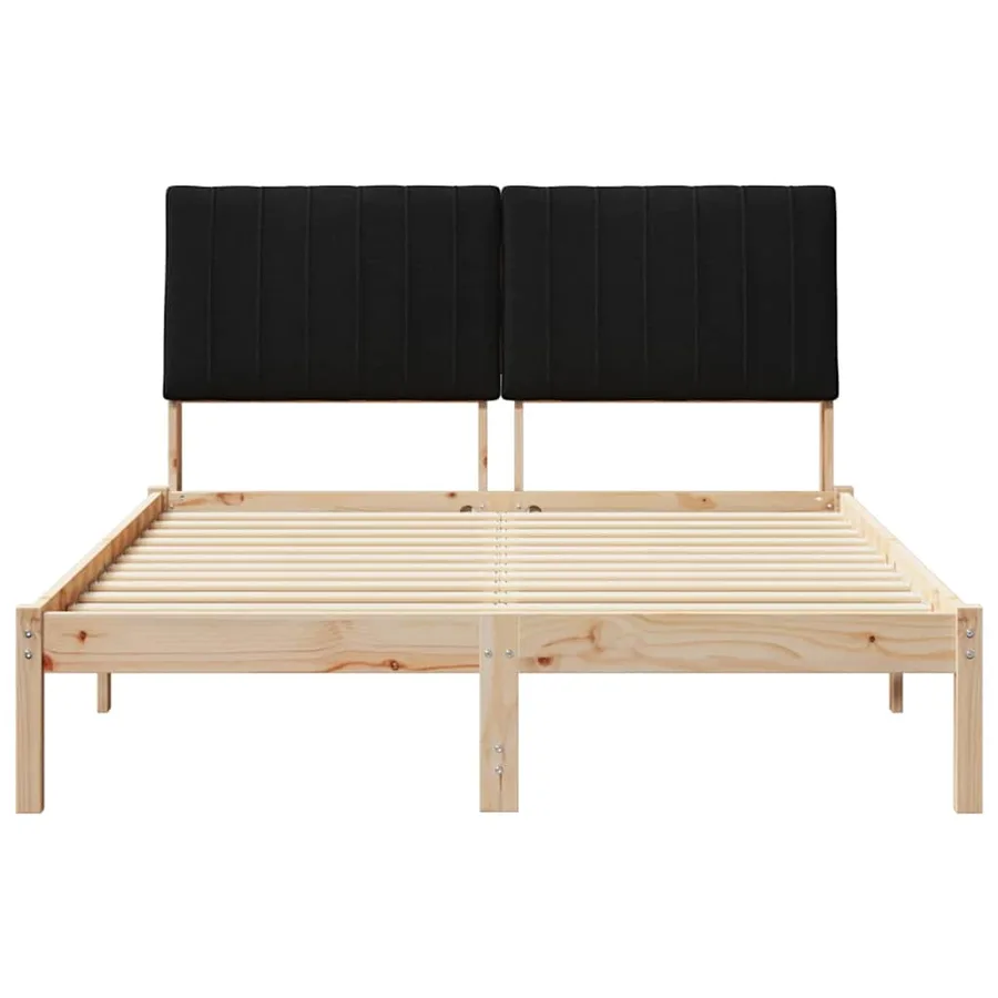 Cadre de lit avec tête de lit Marron 135 x 190 cm Pin massif - 5