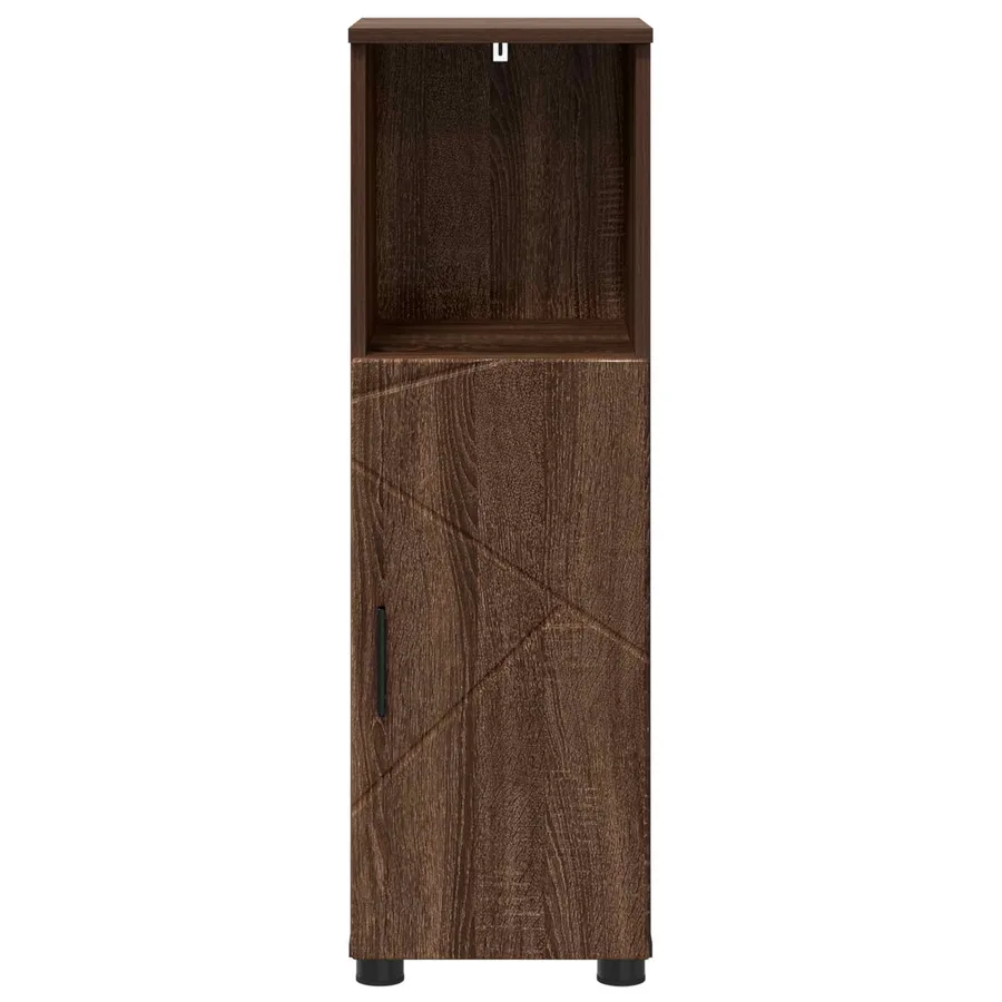 Cabinet de salle de bain avec porte Chêne brun 30 x 35 x 95 cm - 6