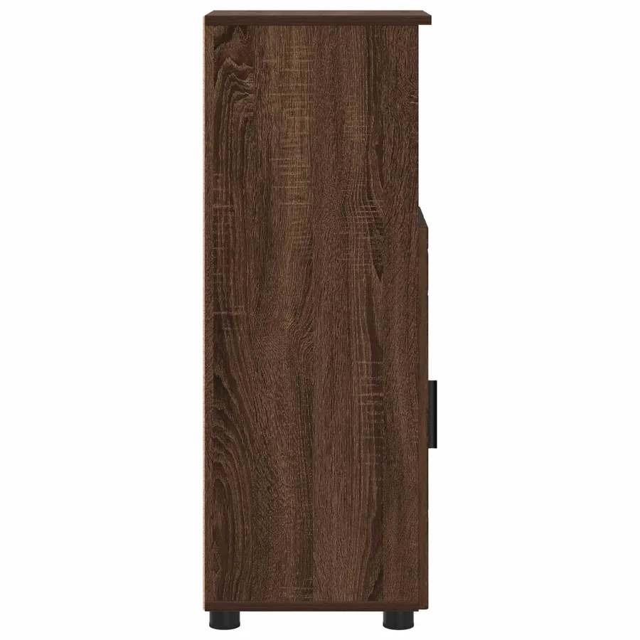 Cabinet de salle de bain avec porte Chêne brun 30 x 35 x 95 cm - 7