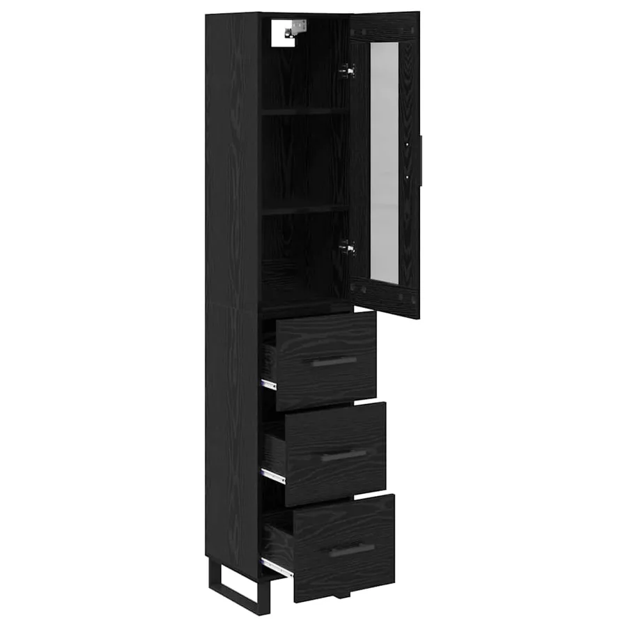 Haut Armoire Chêne noir 34,5 x 34 x 180 cm Bois d'ingénierie - 5