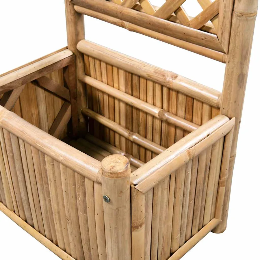 Lit surélevé de jardin avec treillis Bambou 40 cm - 4