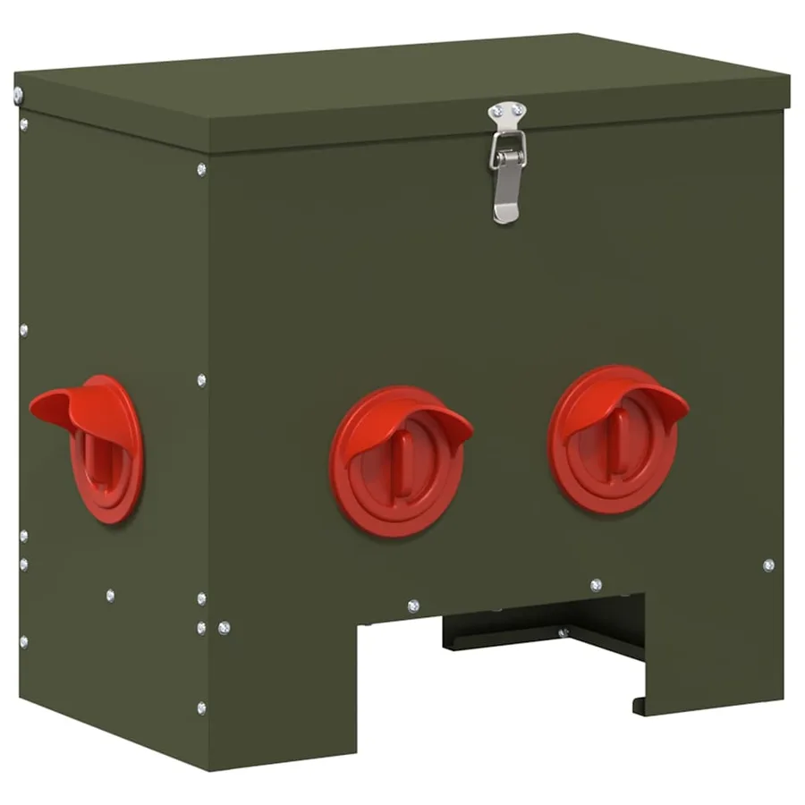 Mangeoire pour poules 2 pcs Vert olive 40,5 x 25 x 38 cm - 4