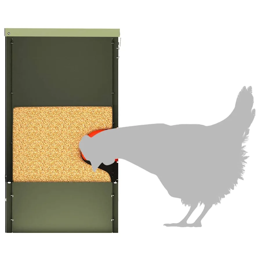 Mangeoire pour poules 2 pcs Vert olive 40,5 x 25 x 38 cm - 9