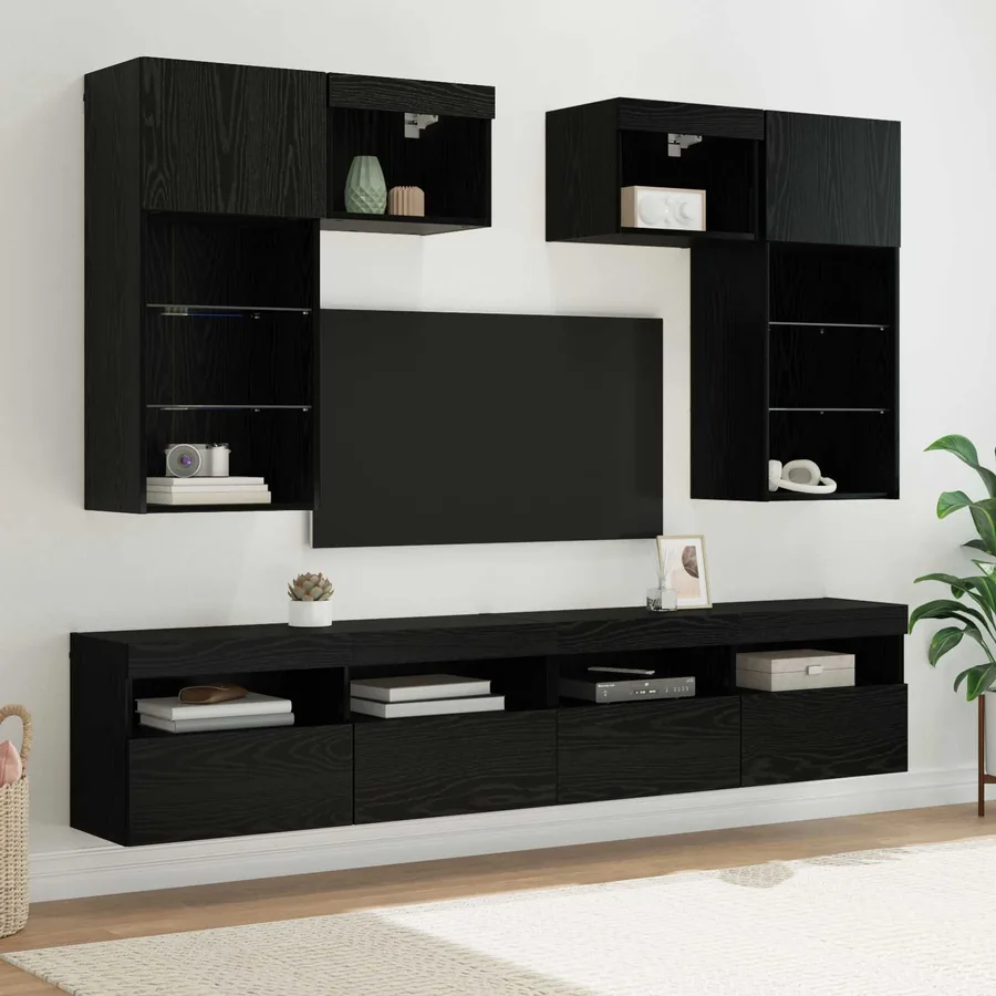 Meubles TV muraux 6 pcs Chêne artisanal Bois d'ingénierie